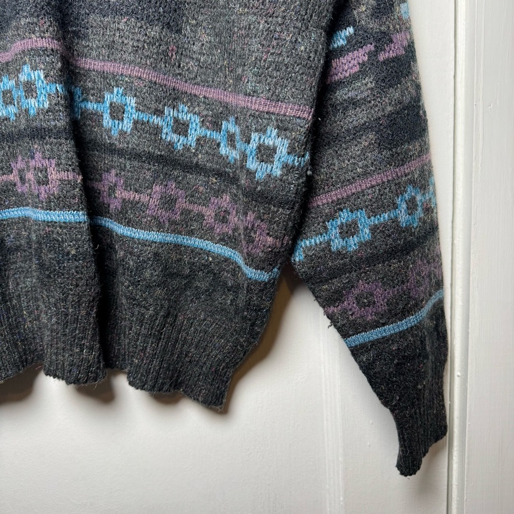 Vintage Expressions International Fisherman Aztec Print Crewneck Sweater Large - Picture 6 of 8